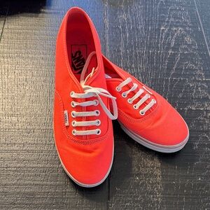 Vans Women's Bright Neon Pink Canvas Sneakers size 7.5